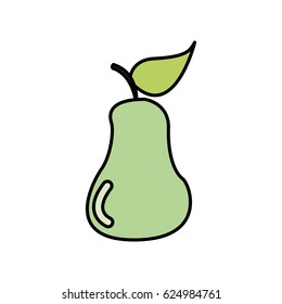 colorful pear fruit icon stock, vector illustration design