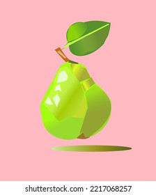 Colorful Pear Vector In Geometric Shapes.eps