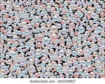 Colorful pearls background. 3D vector illustration.