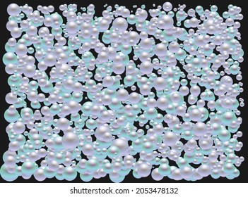 Colorful pearls background. 3D vector illustration.