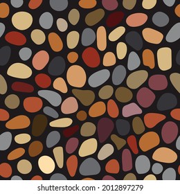 Colorful pebble texture background, seamless stones pattern, vector illustration