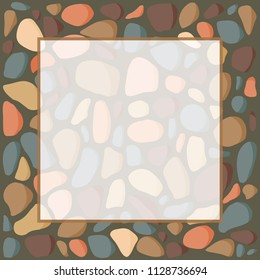 colorful pebbles, label vector background