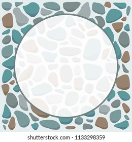 colorful pebbles, label vector background