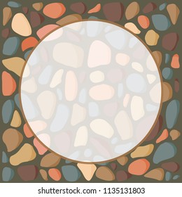 colorful pebbles, label vector background