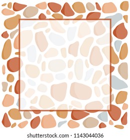 colorful pebbles, label vector background