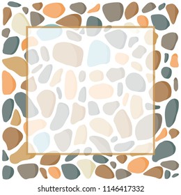 colorful pebbles, label vector background