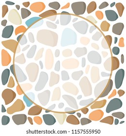 colorful pebbles, label vector background