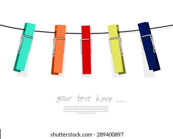Colorful peg set Vector illustration isolated on white background