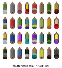 colorful pencil background, wallpaper, vector