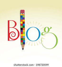 Colorful Pencil Blog concept 