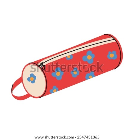 Colorful pencil case. Back to school concept. Hand draw vector illustration.