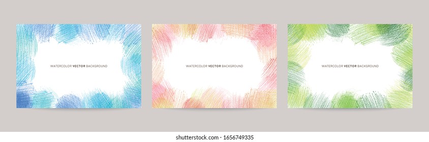 colorful pencil drawing vector background set