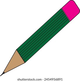 colorful pencil icon with eraser 