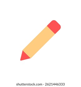 Colorful Pencil Icon Representing Artistic Creativity and Educational Tools in Simple Flat Design