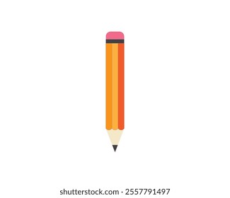 Colorful Pencil Illustration for Educational Resources Pencil icon in flat style. Office supplies vector illustration on isolated background. Writing sign business concept A simple stylized 