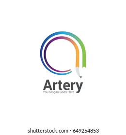 Colorful Pencil A Logo