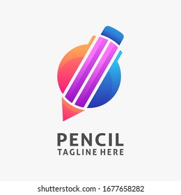 Colorful pencil logo design inspiration