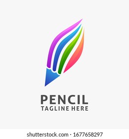 Colorful pencil logo design inspiration