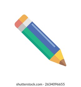 Colorful pencil on White Background, illustration for education themes