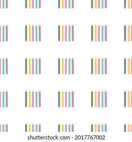 Colorful pencil seamless pattern. Suitable for wallpaper, wrapping paper, fabric, packaging, greeting cards and much more. Let's go back to the school past. Abstract pattern with pencils. Background o
