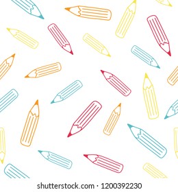 The colorful pencil seamless pattern. Vector illustration.