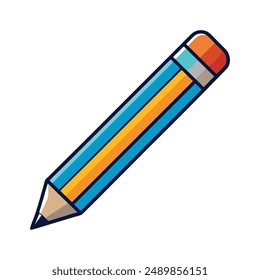 colorful pencil vector art illustration