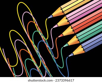 colorful pencil vector background, suitable for background design, pattern, brochure, boolet, leaflet.