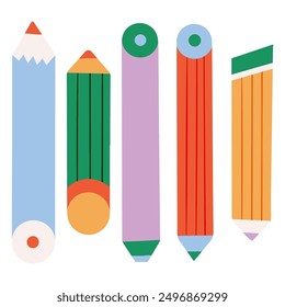 Colorful pencil vector illustration, back to school