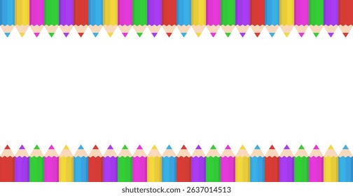 Colorful Pencils Banner Template for Education and Creativity. Vector Illustration