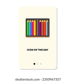 Colorful pencils on white background. Artist and painter tools cartoon illustration. Art and painting concept. Vector illustration symbol elements for web design and apps