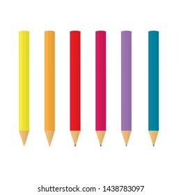 colorful pencils in a row- vector illustration