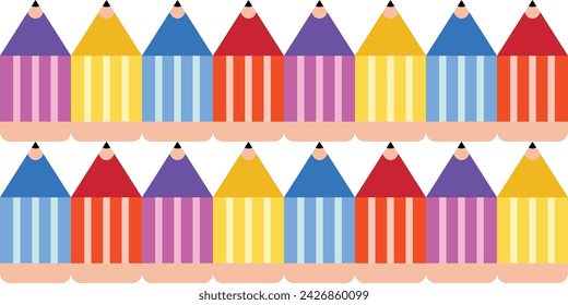 Colorful pencils seamless pattern. Vector illustration for your design.