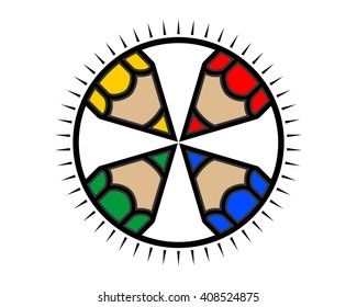 colorful pencils stationery school draw write image icon logo