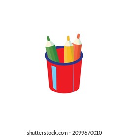 Colorful pencils. This stationery-themed vector illustration can use for icons, logos, stickers, patches, labels, signs, badges, certificates, or flayer decorations.