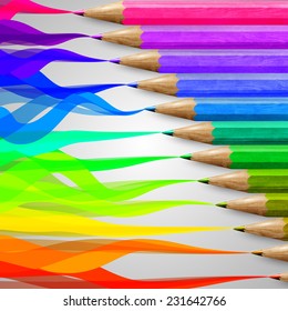 Colorful pencils, vector