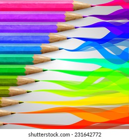 Colorful pencils, vector