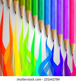 Colorful pencils, vector