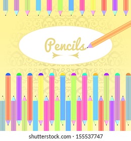 Colorful Pencils Vector Background 
