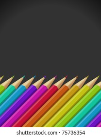 Colorful pencils vector background. Eps 10.