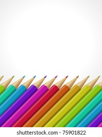 Colorful pencils vector background. Eps 10.