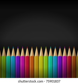 Colorful pencils vector background. Eps 10.