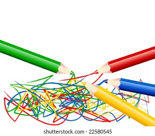colorful pencils - vector illustration - jpeg version in my portfolio