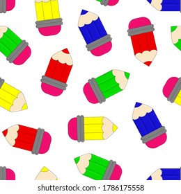  Colorful pencils.  Vector  illustration for school , kids , for paper, wallpaper or textile. Isolated elements