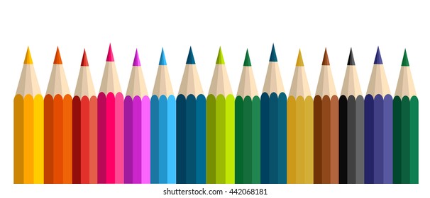 Colorful pencils vector illustrations
