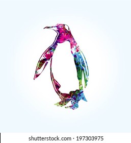 Colorful penguin design