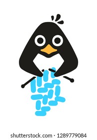 Colorful penguin logo vector isolated