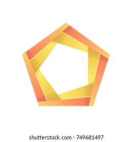 Colorful pentagon abstract Icon. Vector template for the logo