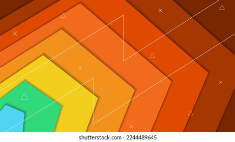 Colorida forma dinámica del Pentágono Resumen Fondo de fondo para papel de escritorio, página de aterrizaje o banner del sitio web
