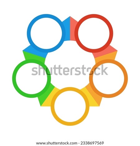 Colorful pentagon shape with blank circles infographic chart design template. Abstract infochart with copy space. Instructional graphics with 5 step sequence. Visual data presentation