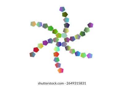 Colorful Pentagon Spiral Pattern with Gradient Fill for Presentations, Branding, Product Packaging, Web Design, Motion Graphics, Posters, Wallpapers, Textiles, and Digital Art Projects